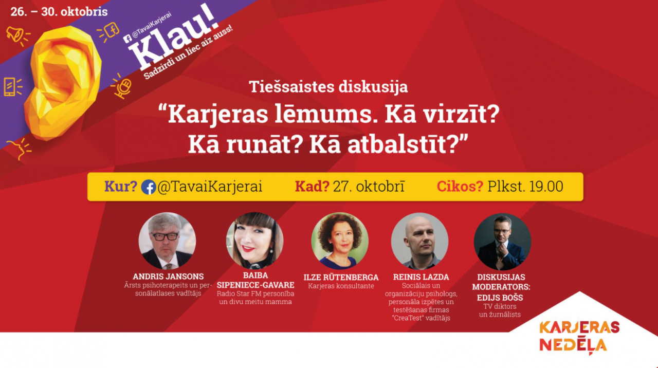 Diskusija vecākiem. Karjeras lēmums. Kā virzīt? Kā atbalstīt?