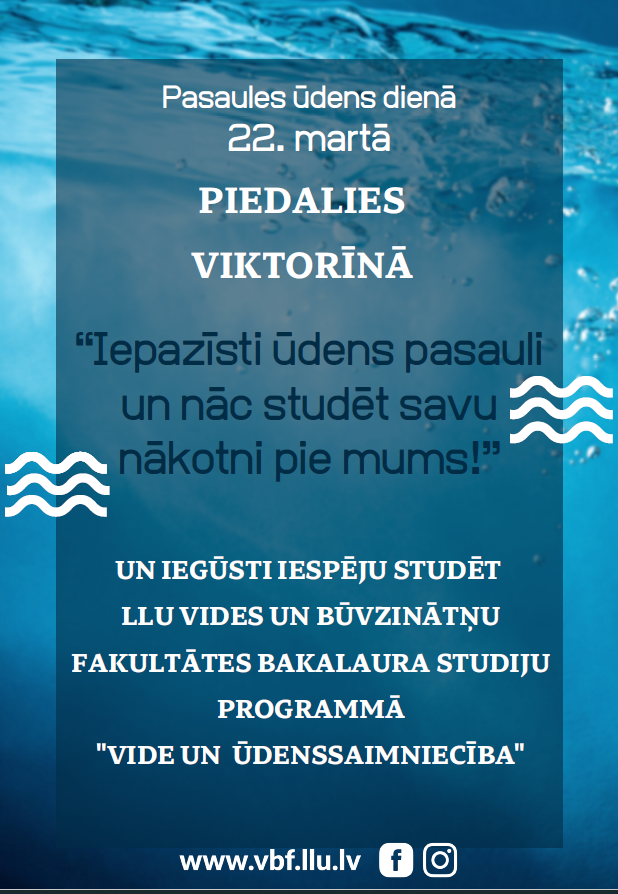 Piedalies vitorīnā “Iepazīsti ūdens pasauli un nāc studēt savu nākotni pie mums!”