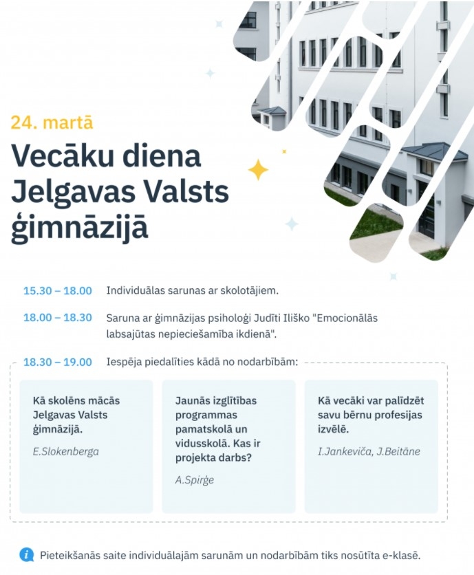 Vecāku diena Jelgavas Valsts ģimnāzijā