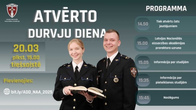 ATVĒRTO DURVJU DIENA LATVIJAS NACIONĀLĀ AIZSARDZĪBAS AKADĒMIJĀ