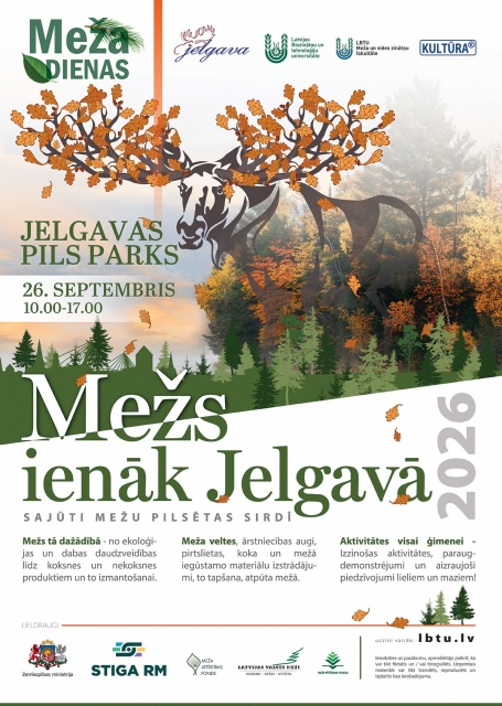 "Mežs ienāk Jelgavā 2026" aicina sajust mežu pilsētas sirdī &ndash; Jelgavas pils parkā