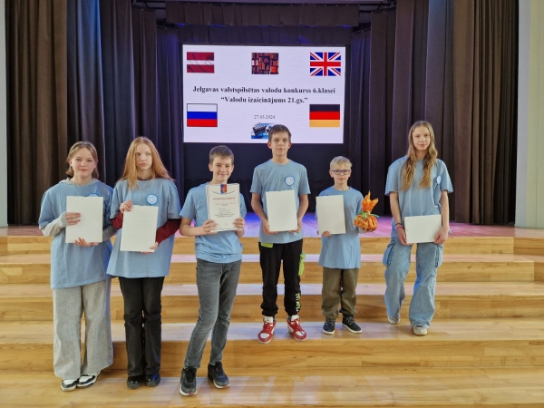 Jelgavas valstspilsētas Valodu Konkurss 6. klasēm "Valodu izaicinājums 21. gadsimtā" mūsu skolā