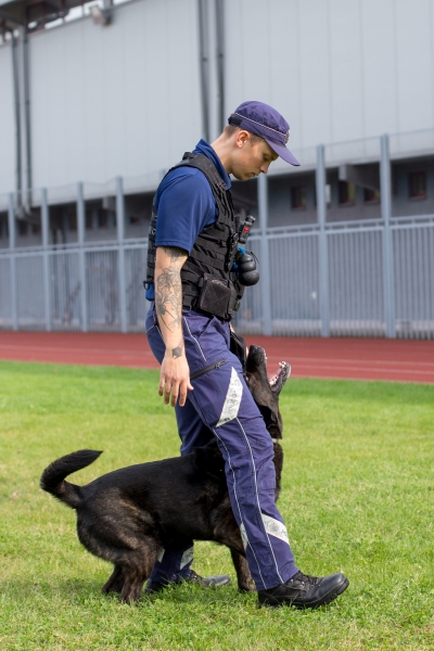 Skolā ciemojas Valsts policijas un Valsts policijas koledžas gudrie suņi