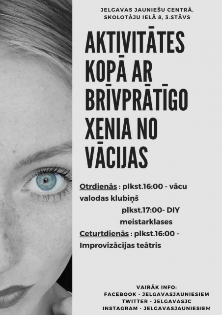 Aktivitātes kopā ar brīvprātīgo Xenia no Vācijas