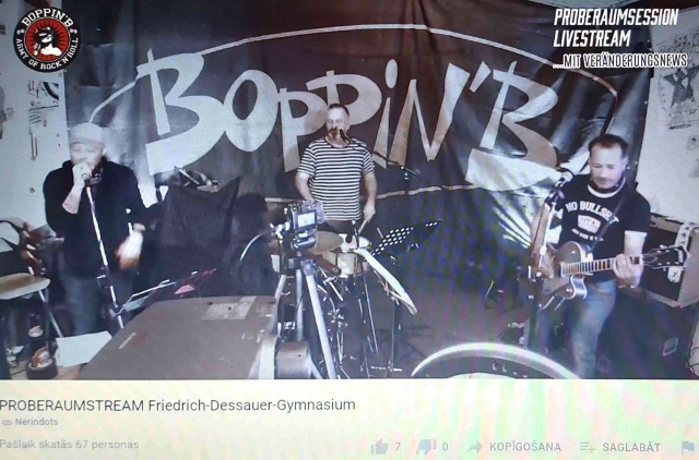 JVĢ un Friedrich - Dessauer Gymnasium skolēnu tikšanās ar grupu Boppin'B