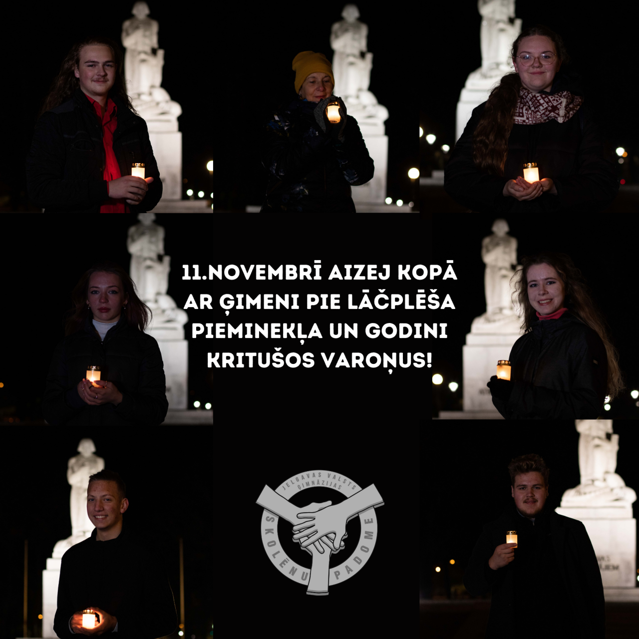 Skolēnu padome aicina 11.novembrī aiziet pie Lāčplēša pieminekļa un, aizdedzinot svecīti, godināt kritušos varoņus!