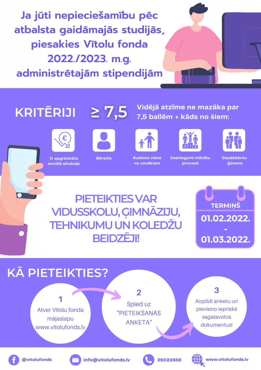Pieteikšanās Vītolu fonda administrētajām stipendijām