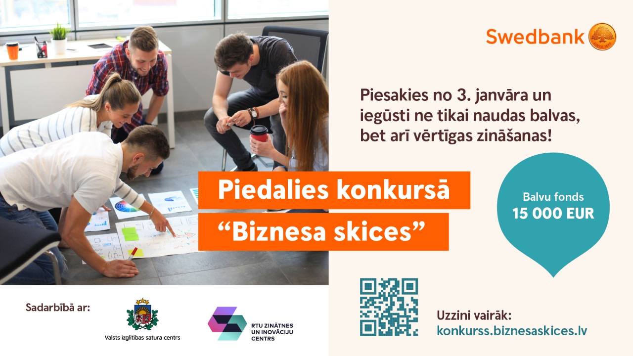 Sākusies komandu pieteikšanās konkursam “Biznesa skices”