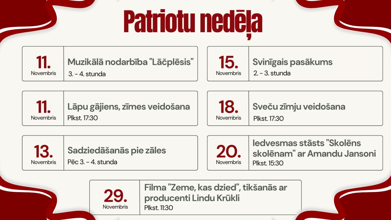 Novembris-patriotu mēnesis. 