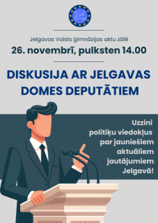 Eiropas klubs aicina uz Jelgavas domes deputātu diskusiju!