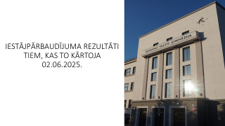 Iestājpārbaudījuma rezultāti konkursam uz 7. klasi (papildtermiņš 02.06.2025.)