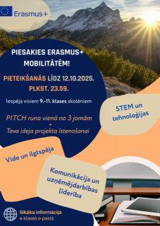 ERASMUS+ skolēnu grupu mobilitāte 2025./26.