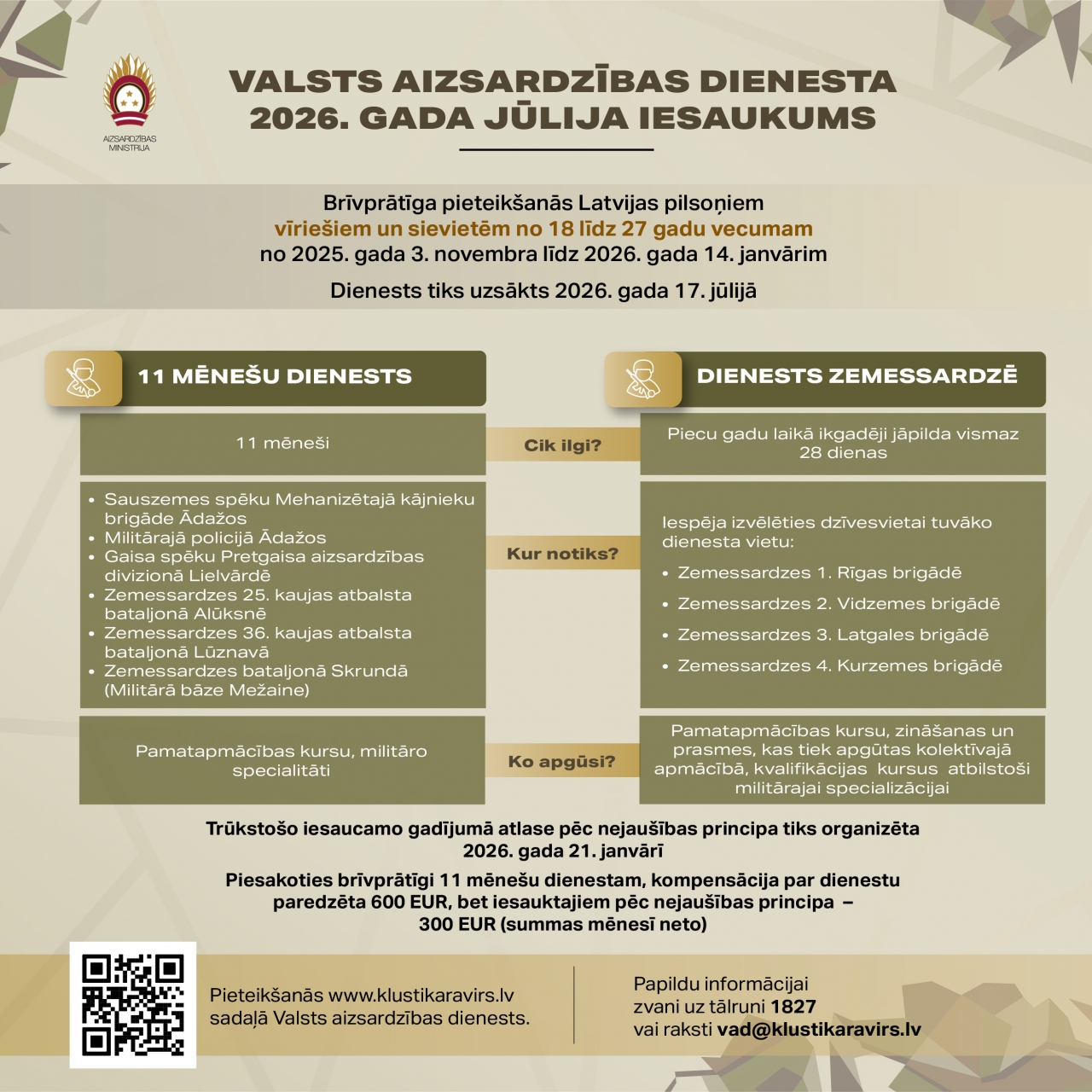 Pievienojies Valsts aizsardzības dienestam!