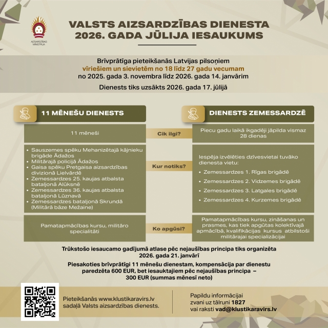 Pievienojies Valsts aizsardzības dienestam!