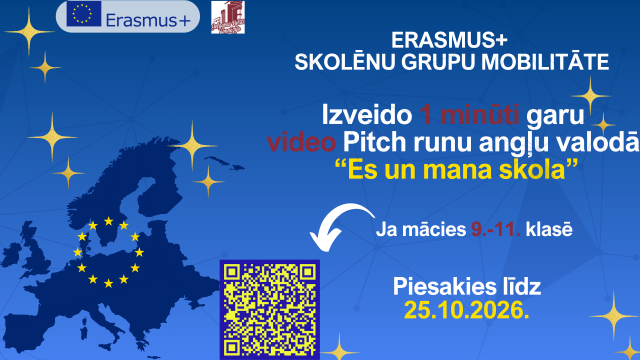 ERASMUS+ skolēnu grupu mobilitātes 2026./2027.